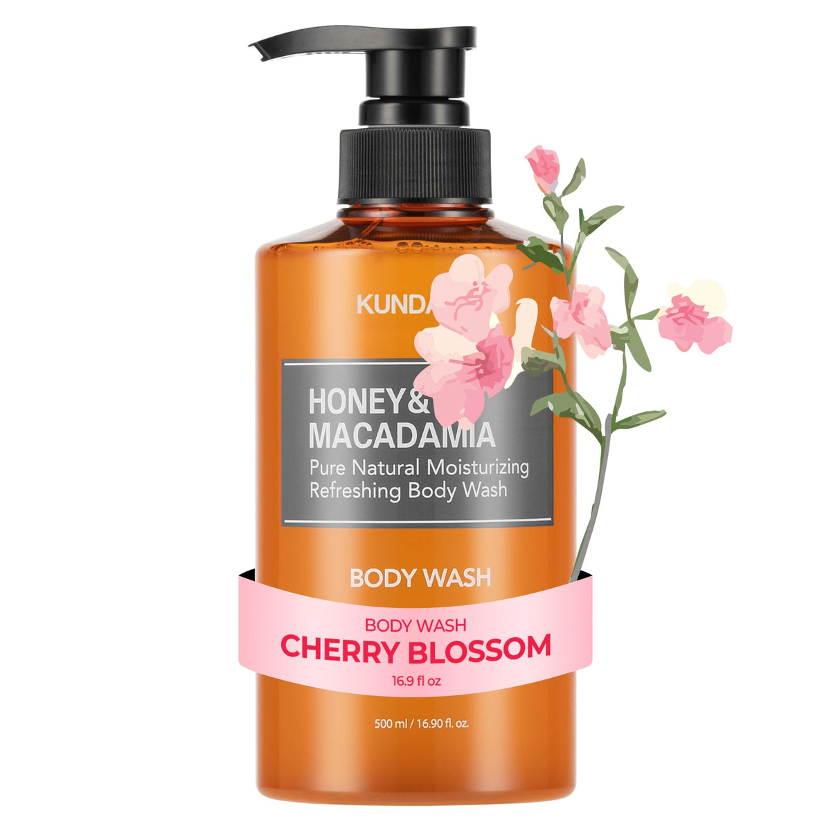 KUNDAL front bottle view showing Cherry Blossom scent and hydrating benefits
