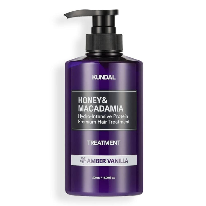 KUNDAL front bottle showing amber vanilla branding and nourishing benefit
