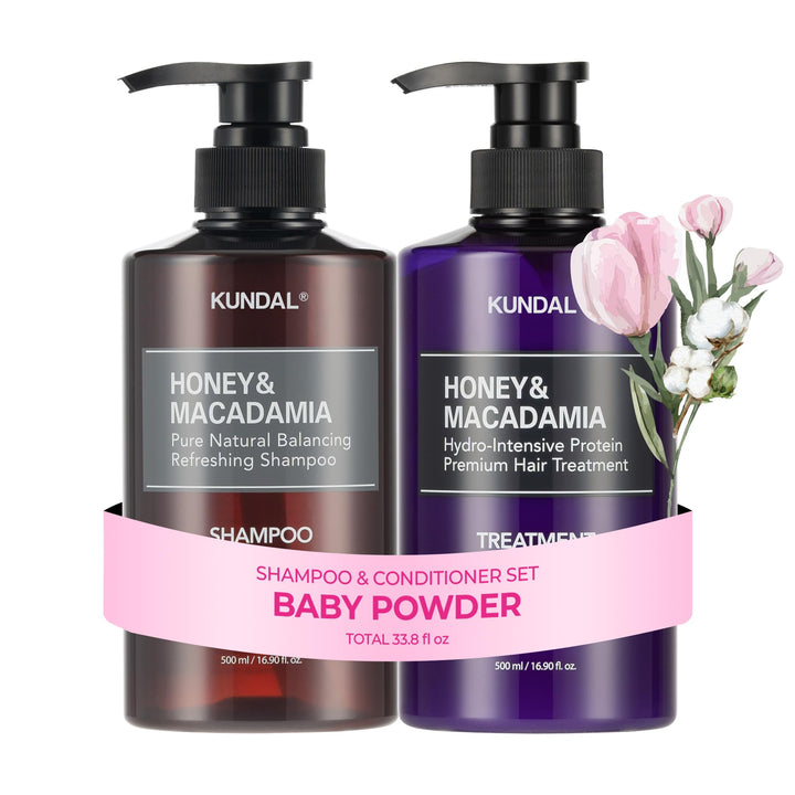 KUNDAL front packaging showing twin 16.9 fl oz bottles and elegant design for upscale feel