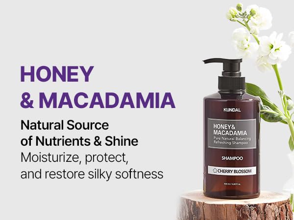 KUNDAL shampoo being rinsed in shower showing gentle cleansing effect