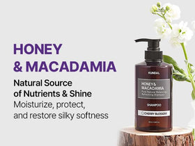 KUNDAL shampoo being rinsed in shower showing gentle cleansing effect