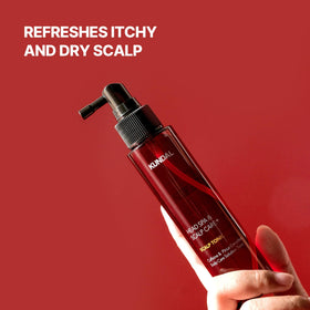 KUNDAL being misted onto dry hair to revive and refresh mid‑day
