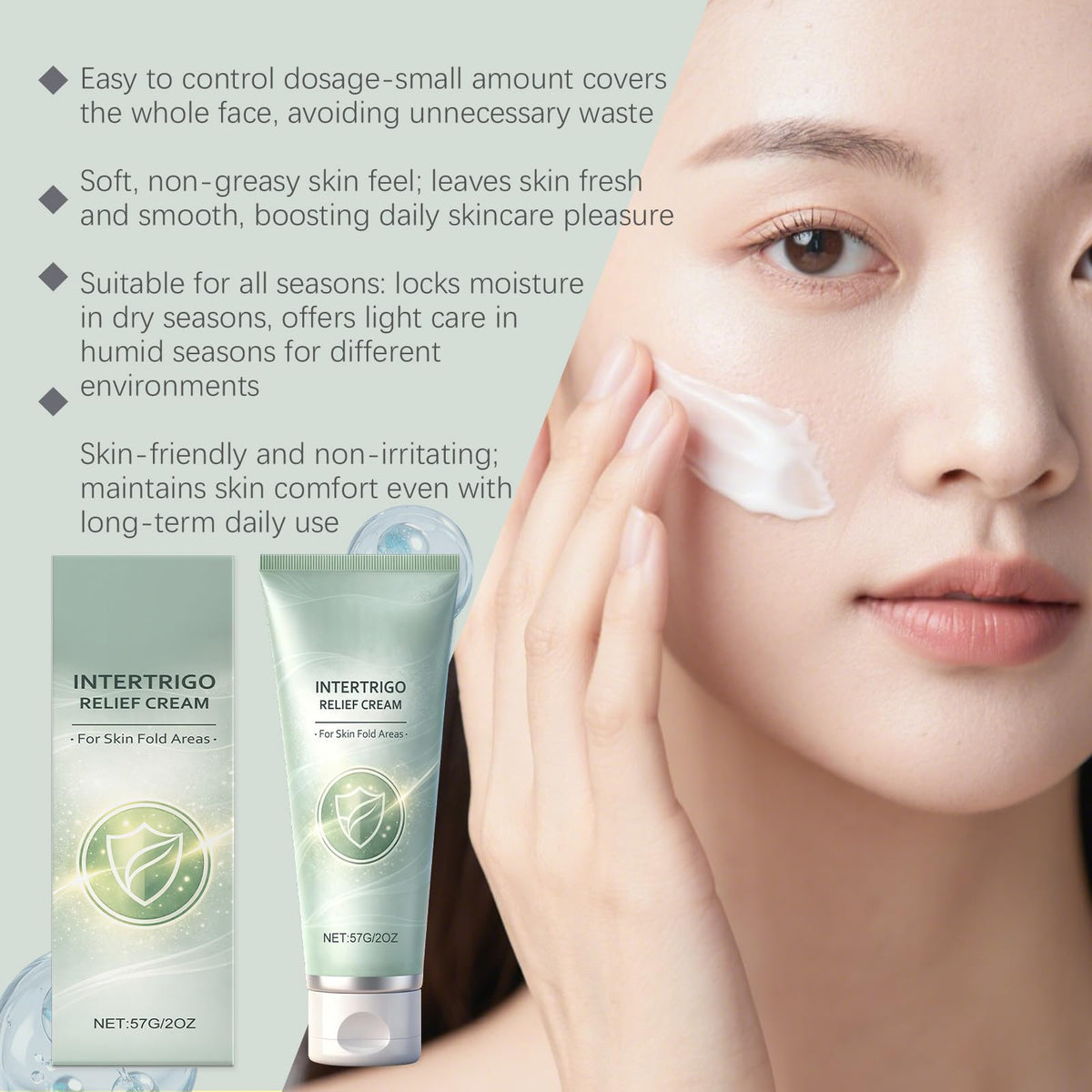 KunMan label close-up highlighting fragrance-free and sensitive-safe benefit