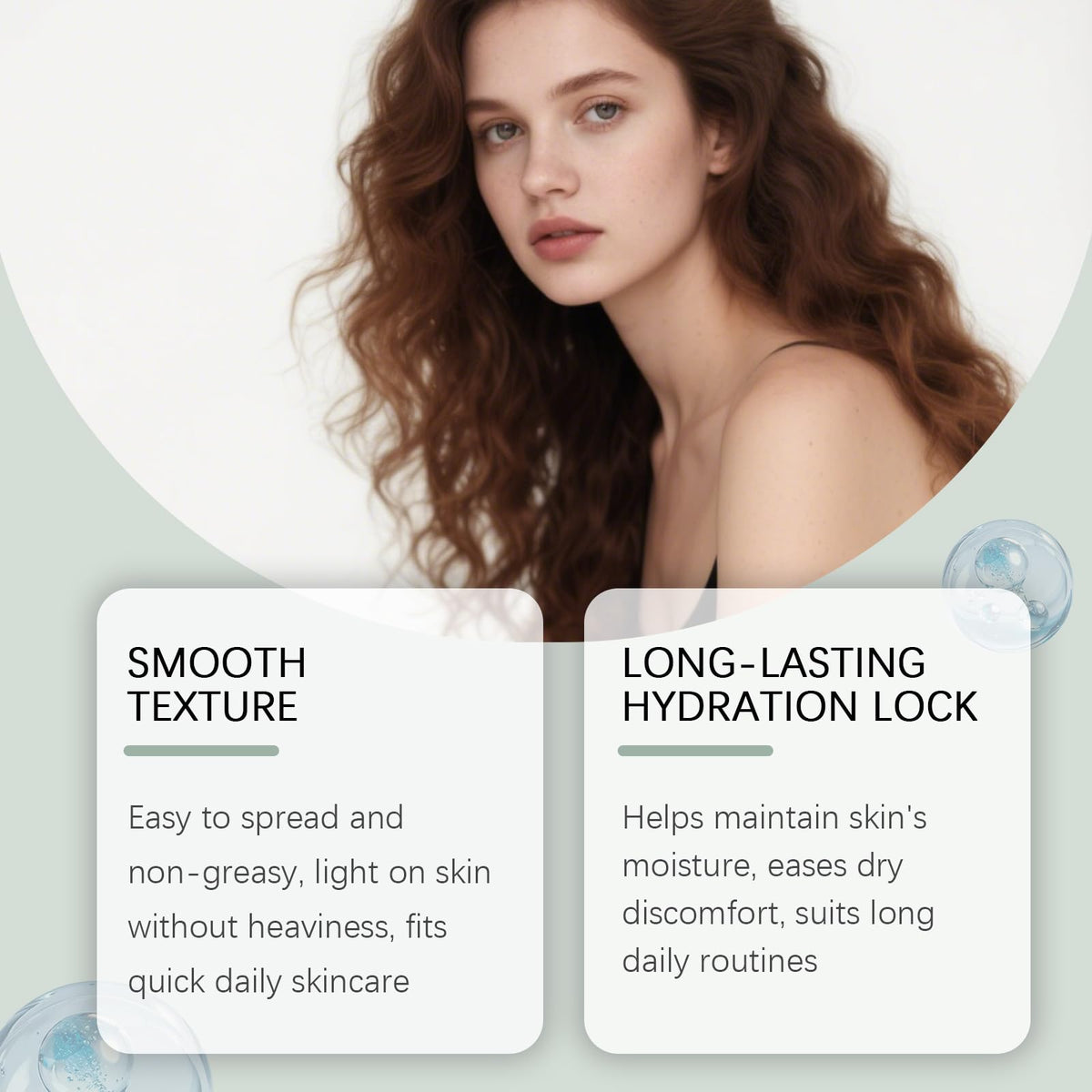 KunMan texture close-up revealing silky cream for non-greasy comfort