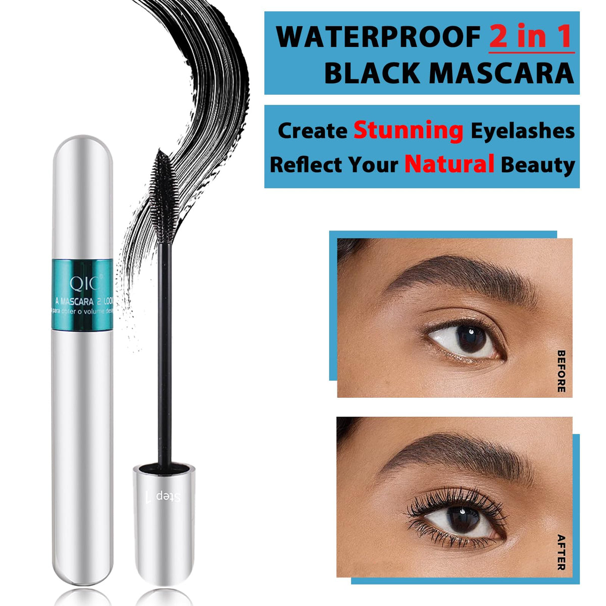 KUNSHNBEI evening makeup look highlighting long-lasting waterproof effect