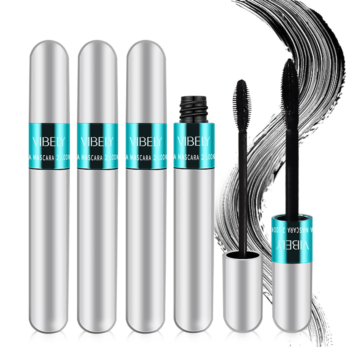 KUNSHNBEI front packaging showing four mascara tubes for convenience