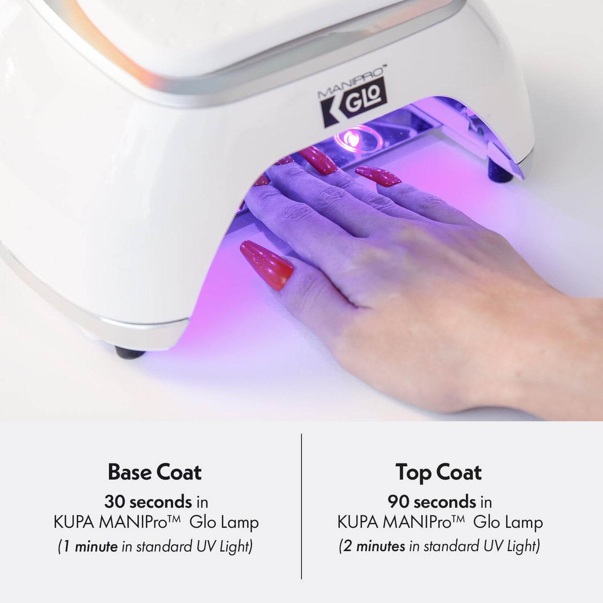 KUPA Gelfinity in‑use salon application demonstrating fast cure and control benefit