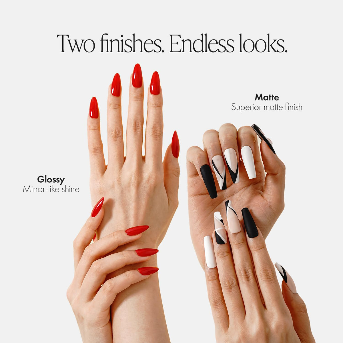 KUPA nails with matte finish demonstrating velvet look and chip resistance