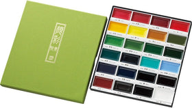 Kuretake Gansai Tambi box front showing 24 pans and neat layout for gifting