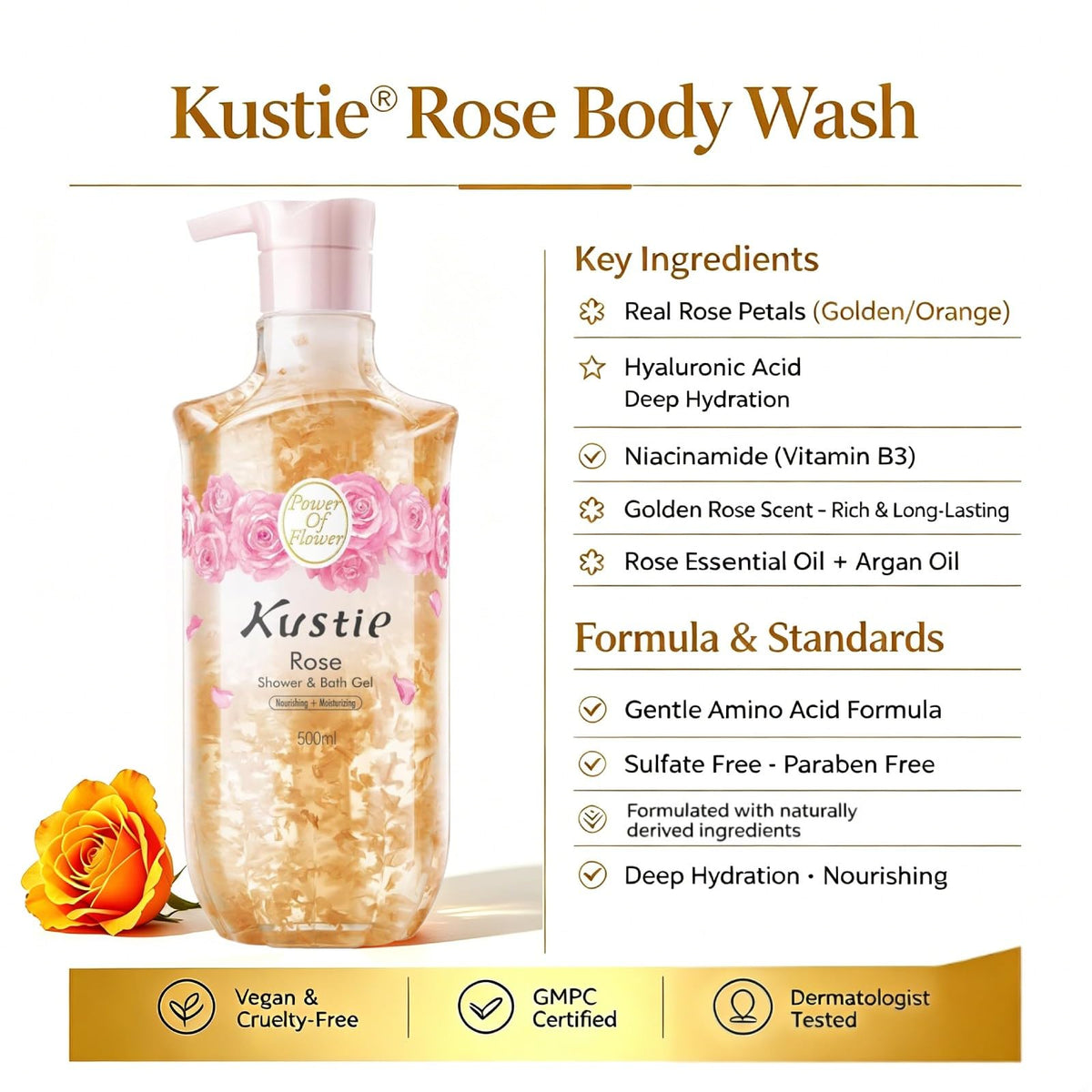 Kustie 16.9 oz bottle next to common objects for size clarity