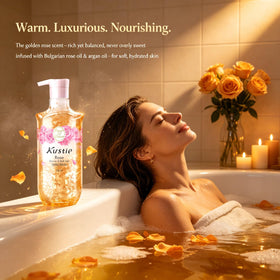 Kustie gel lathered in hand to show gentle cleansing and softness
