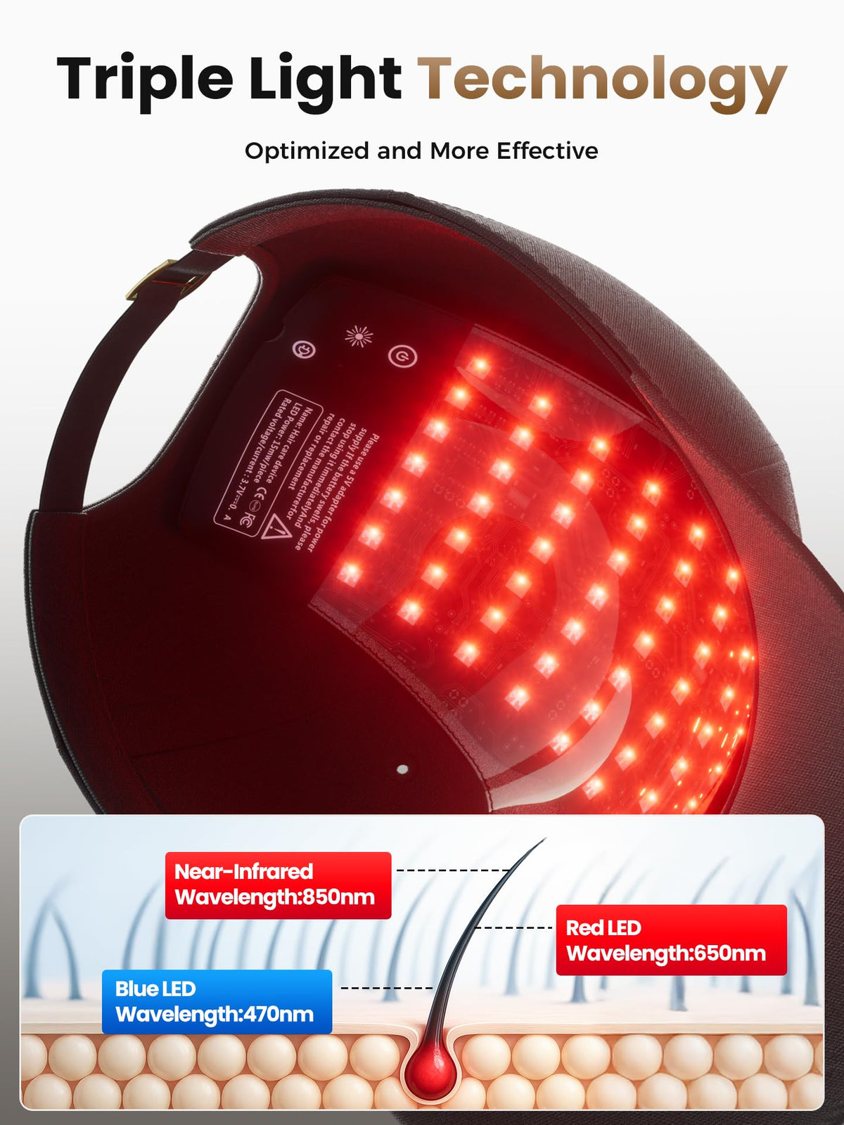 KUUGVM close-up of LED and laser array showing even light distribution benefit