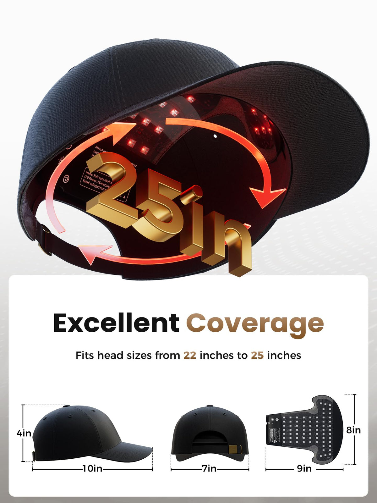 KUUGVM cap beside a hand illustrating compact size and travel-friendly benefit