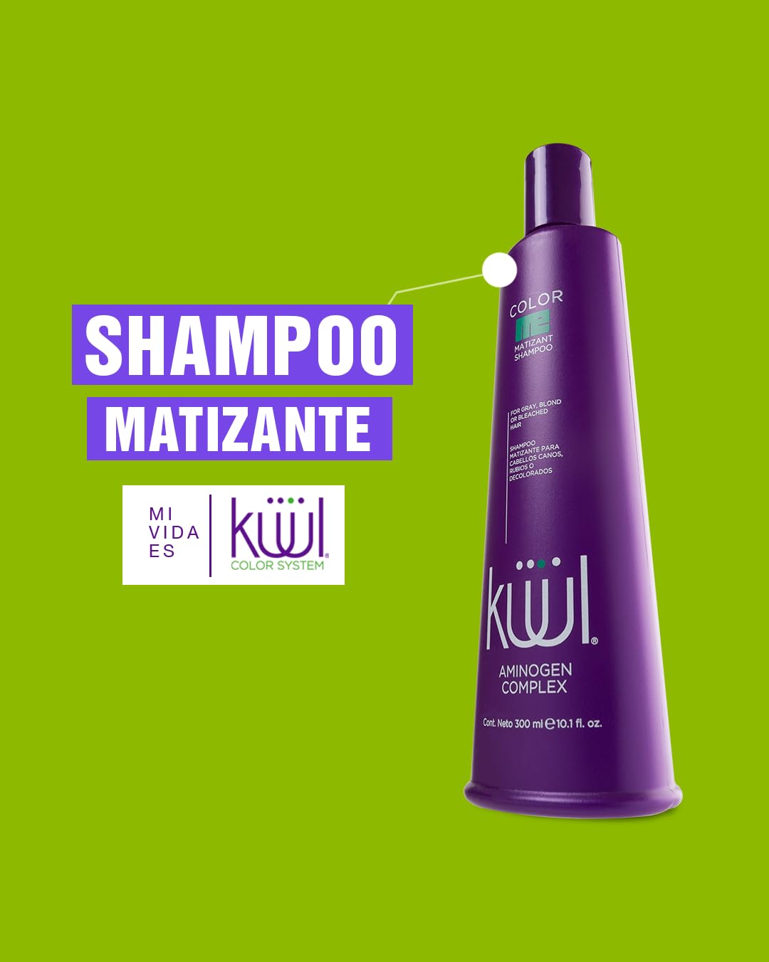KUUL Matizant pouring liquid highlighting the violet color for neutralizing yellow tones