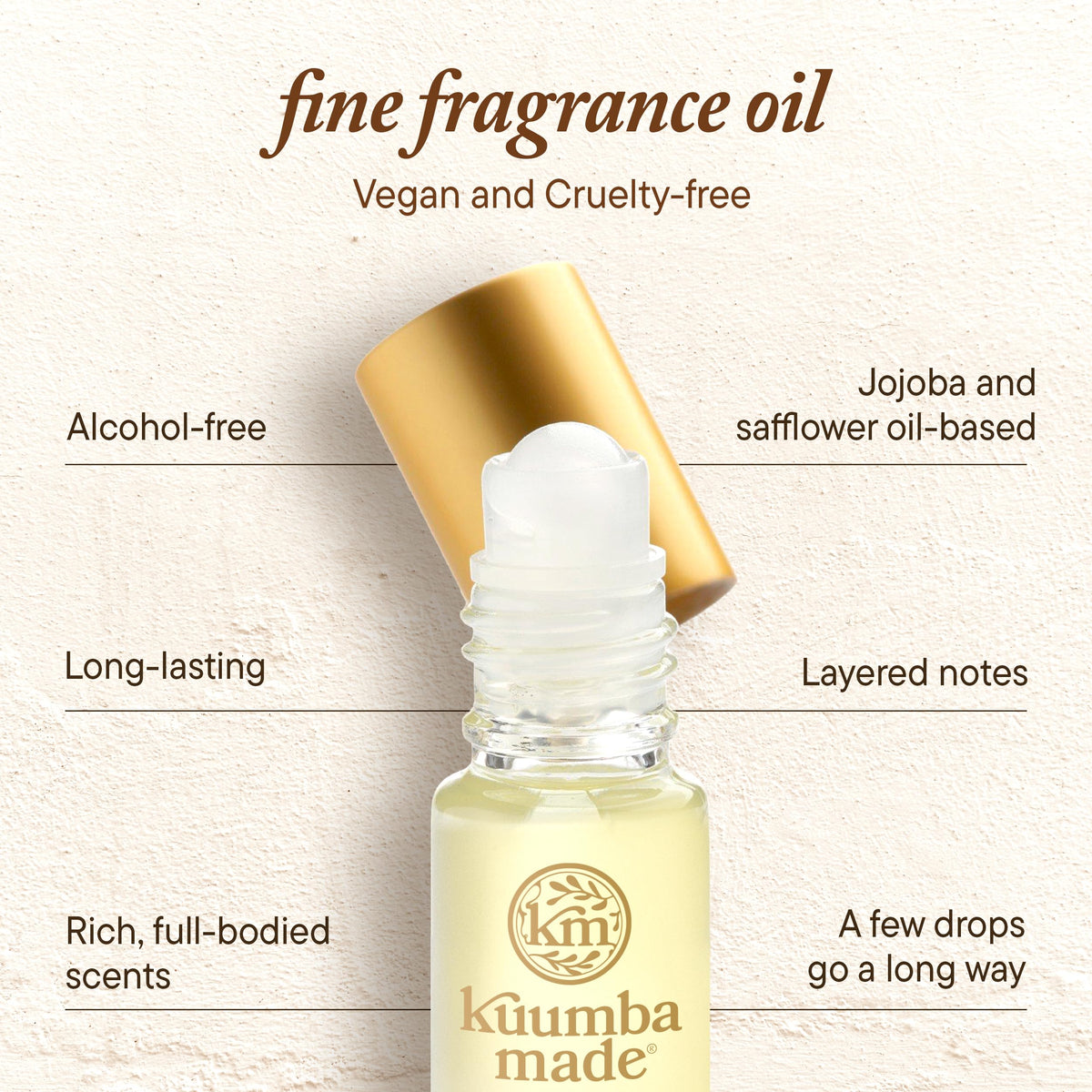 Kuumba Made applied on wrist demonstrating subtle fragrance diffusion benefit
