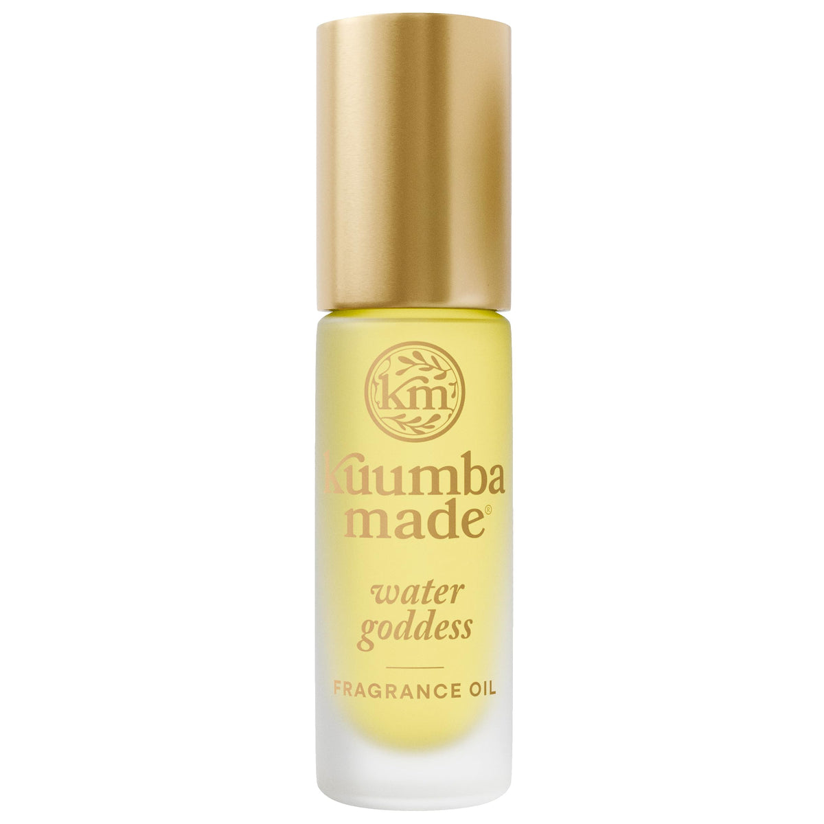 Kuumba Made Water Goddess front view roller with clear cap showcasing compact design and portability