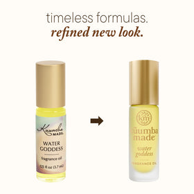 Close-up rollerball of Kuumba Made Water Goddess showing smooth application and precision roll