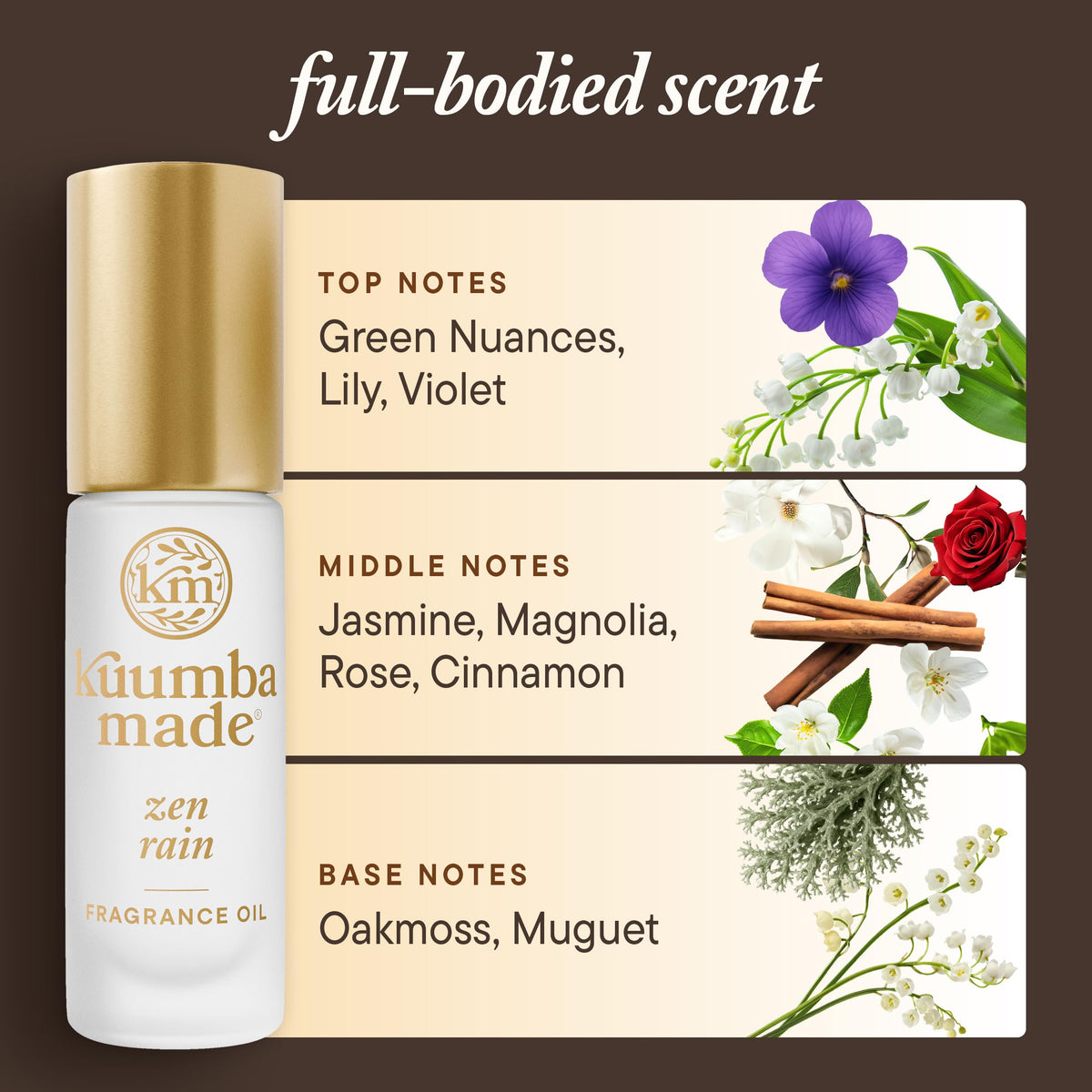 Kuumba Made label detail highlighting fragrance notes and vegan claim