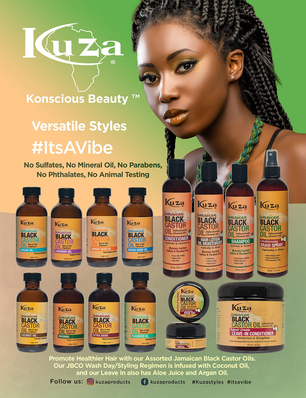 Kuza close-up texture pour of conditioner illustrating smooth moisturizing formula