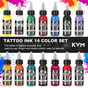 KVM black and white bottles close-up showing clear labeling and contrast