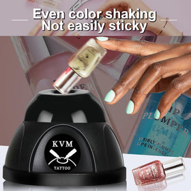 KVM in use mixing tattoo ink bottle quickly for consistent pigment suspension