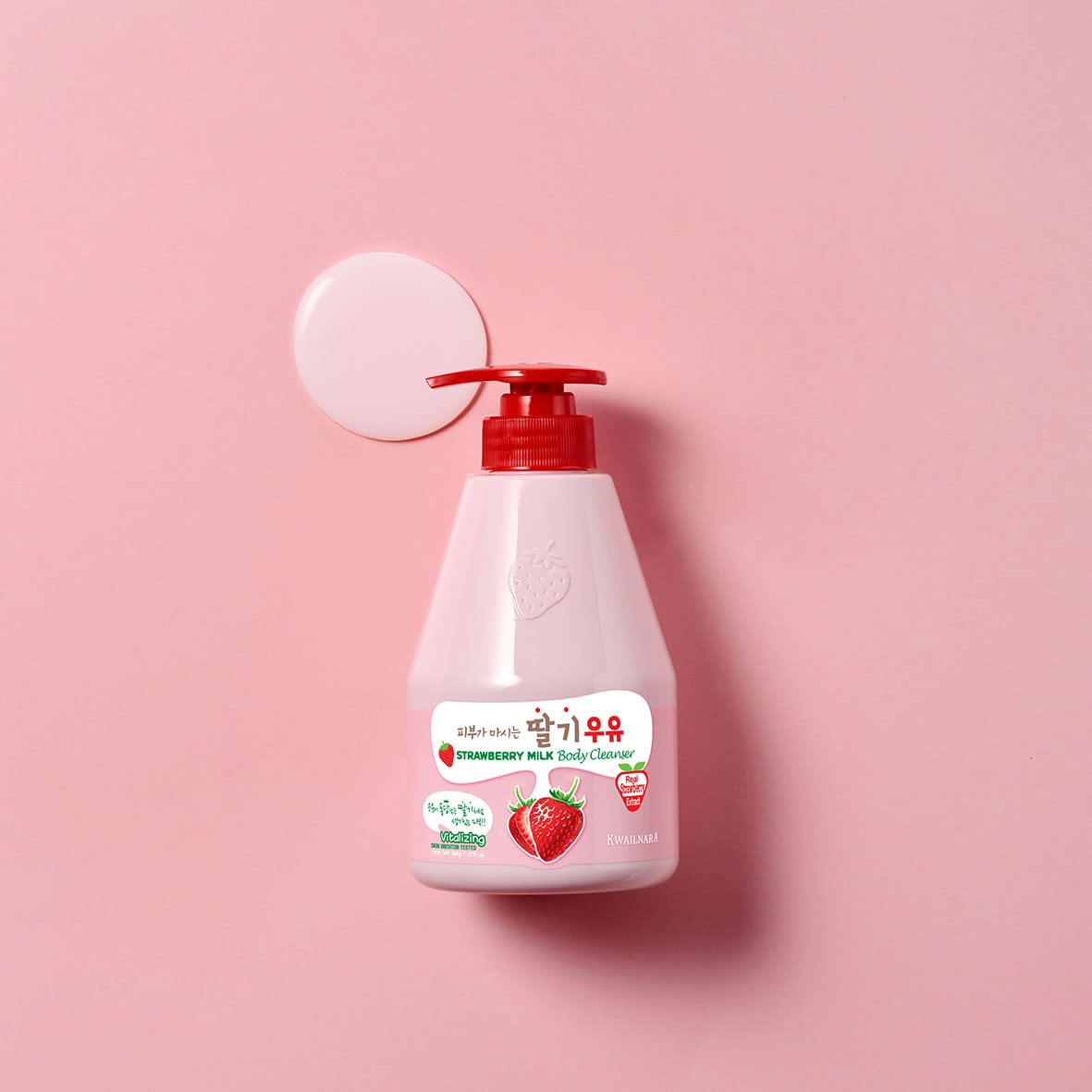 Kwailnara bottle on shower shelf in bathroom suggesting daily pampering routine