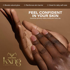 KXNG Cosmetics used on feet and elbows illustrating targeted deep-hydration benefit