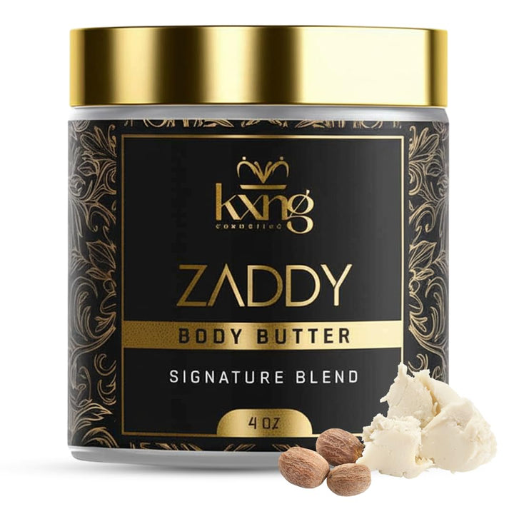 KXNG Cosmetics jar front view showcasing Zaddy scent and compact size benefit