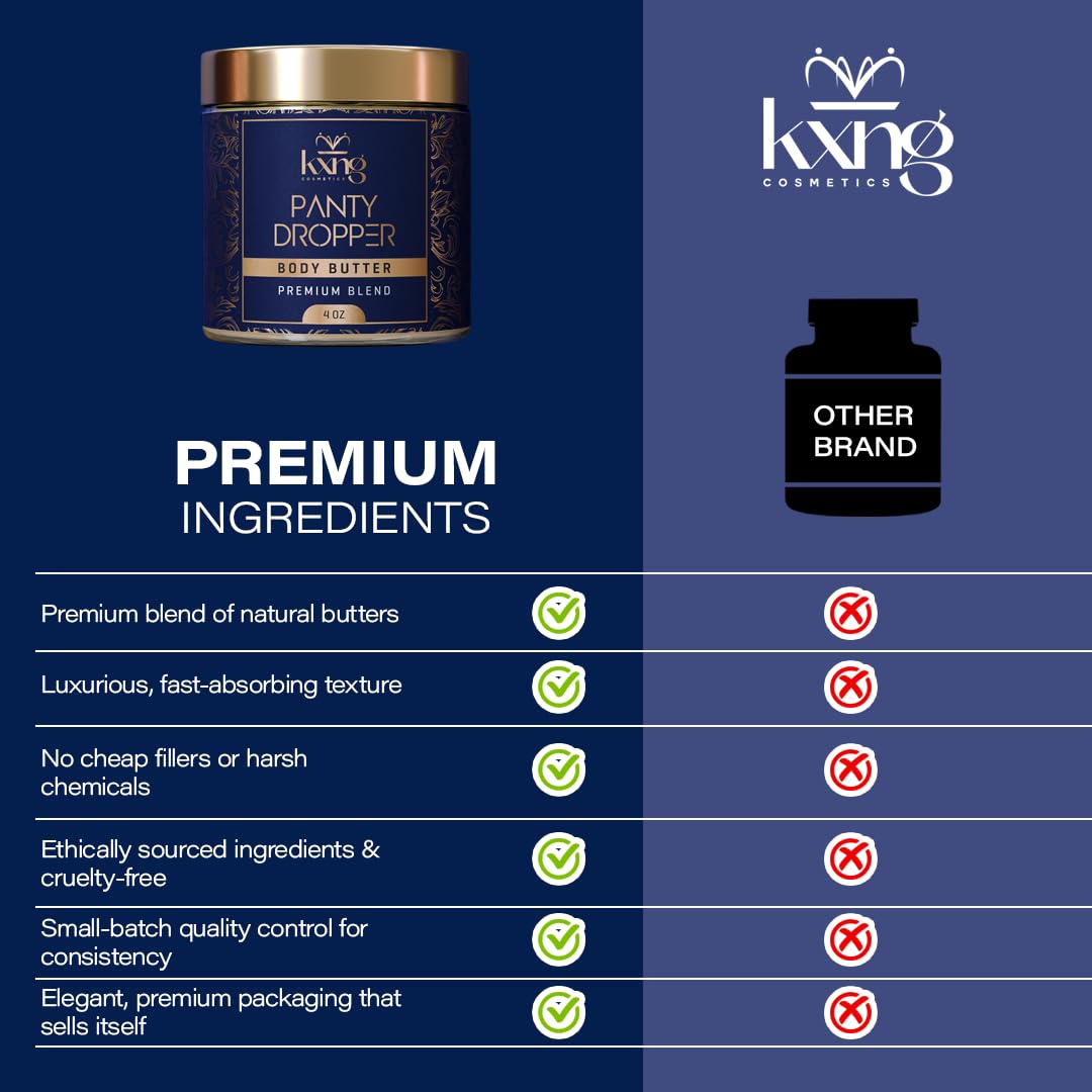 KXNG Cosmetics label close-up highlighting ingredient blend and brand identity