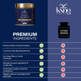 KXNG Cosmetics label close-up highlighting ingredient blend and brand identity