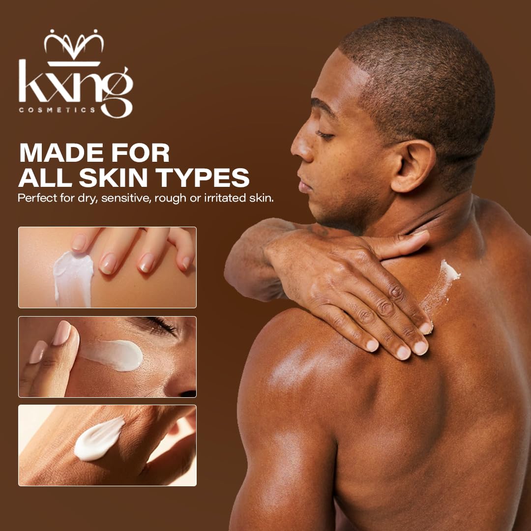 KXNG Cosmetics 4oz jar beside common items showing travel-friendly convenience