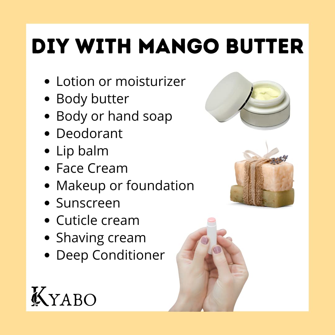 Kyabo 5 lb mango butter next to ruler for size and bulk comparison