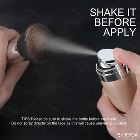 KYDA applied with puff showing even buildable coverage and natural finish