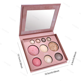 KYDA flatlay with palette and brushes showing kit-ready travel convenience