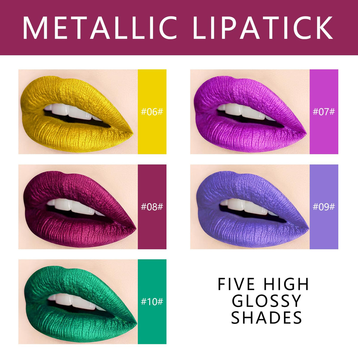 KYDA swatches on arm displaying matte and metallic payoff for shade comparison