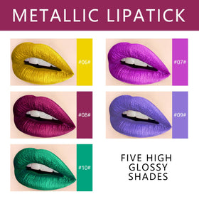 KYDA swatches on arm displaying matte and metallic payoff for shade comparison