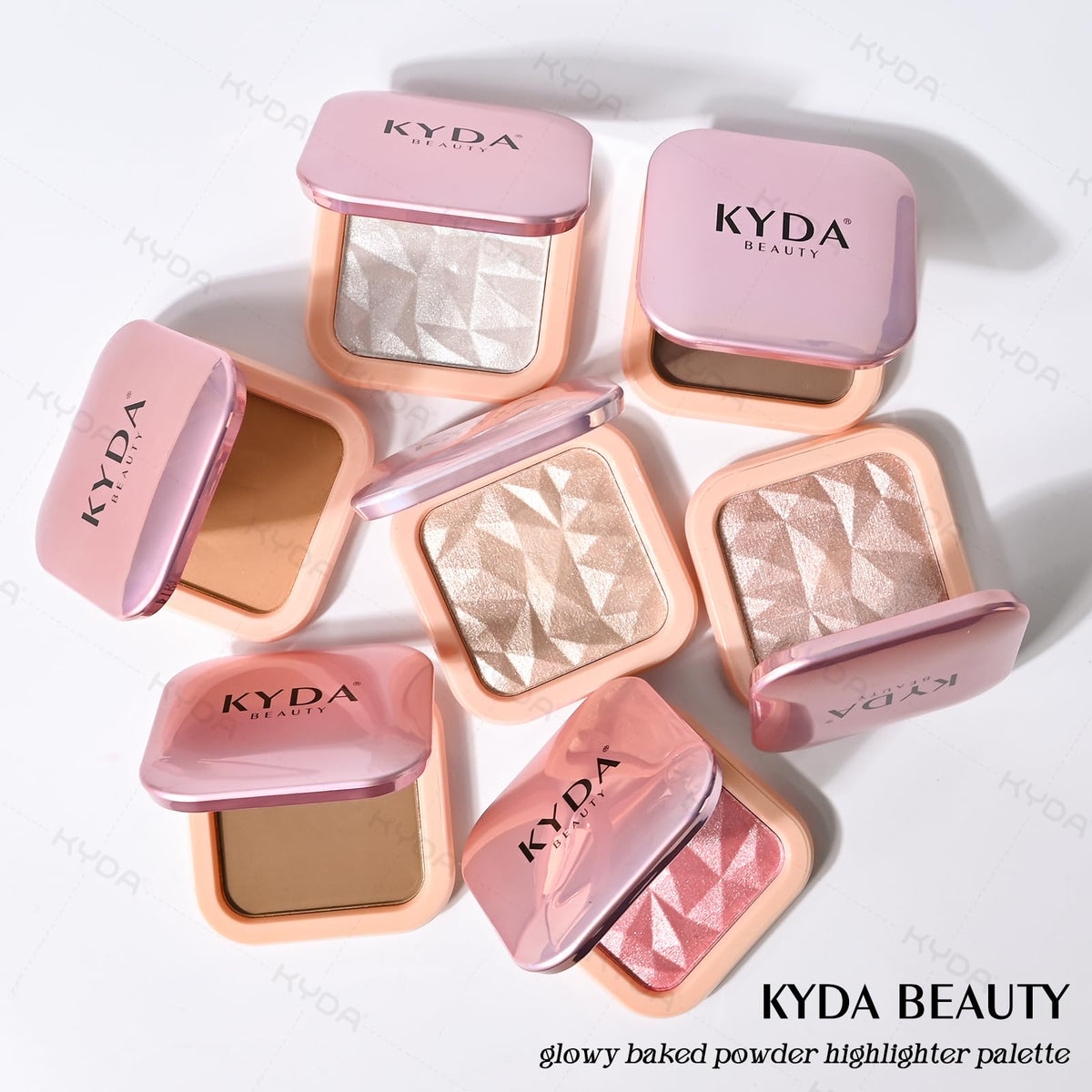 KYDA texture macro shot highlighting smooth baked powder and easy pickup