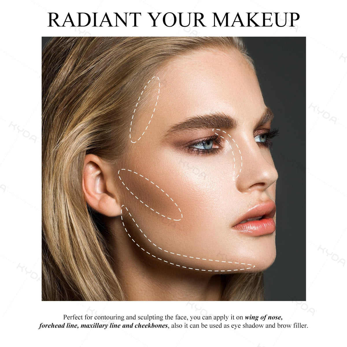 KYDA model using palette to contour nose and create subtle shadowing