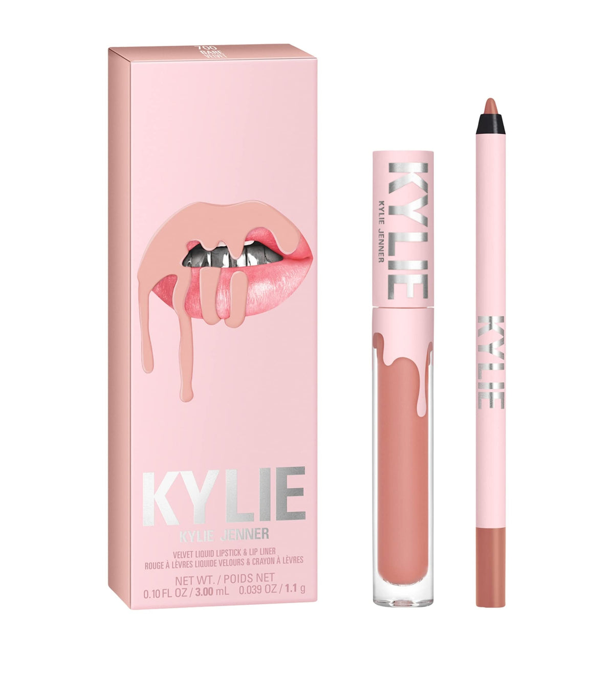 KYLIE Bare front packaging showing the lipstick and liner, elegant presentation and ready-to-use