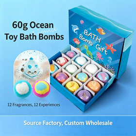 KZQUVM open gift box with twelve bombs, ready-to-gift ocean-themed presentation