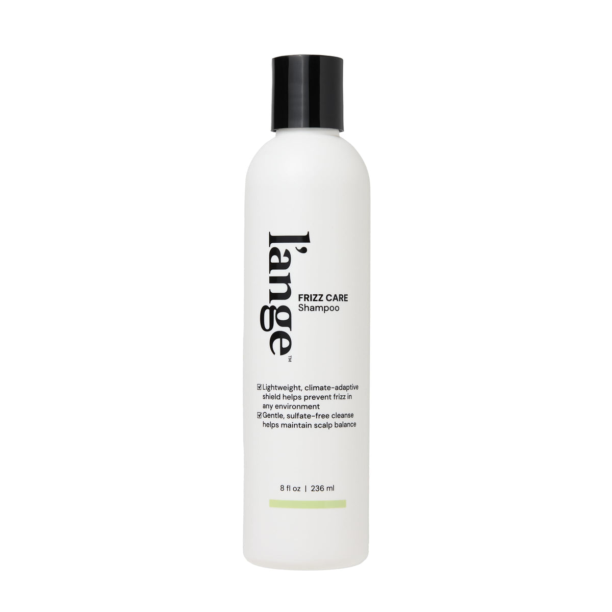 l'ange hair front bottle showing sleek packaging and clear frizz-control benefit