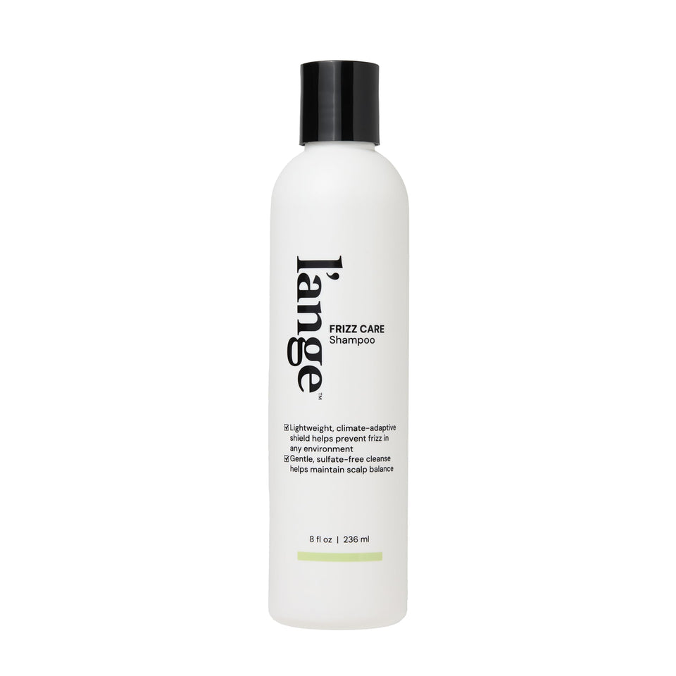 l'ange hair front bottle showing sleek packaging and clear frizz-control benefit