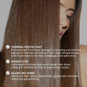 L'ANGE HAIR applied while blow-drying to protect strands and speed styling