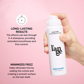 L'ANGE HAIR close-up mist spray demonstrating even coverage for faster styling
