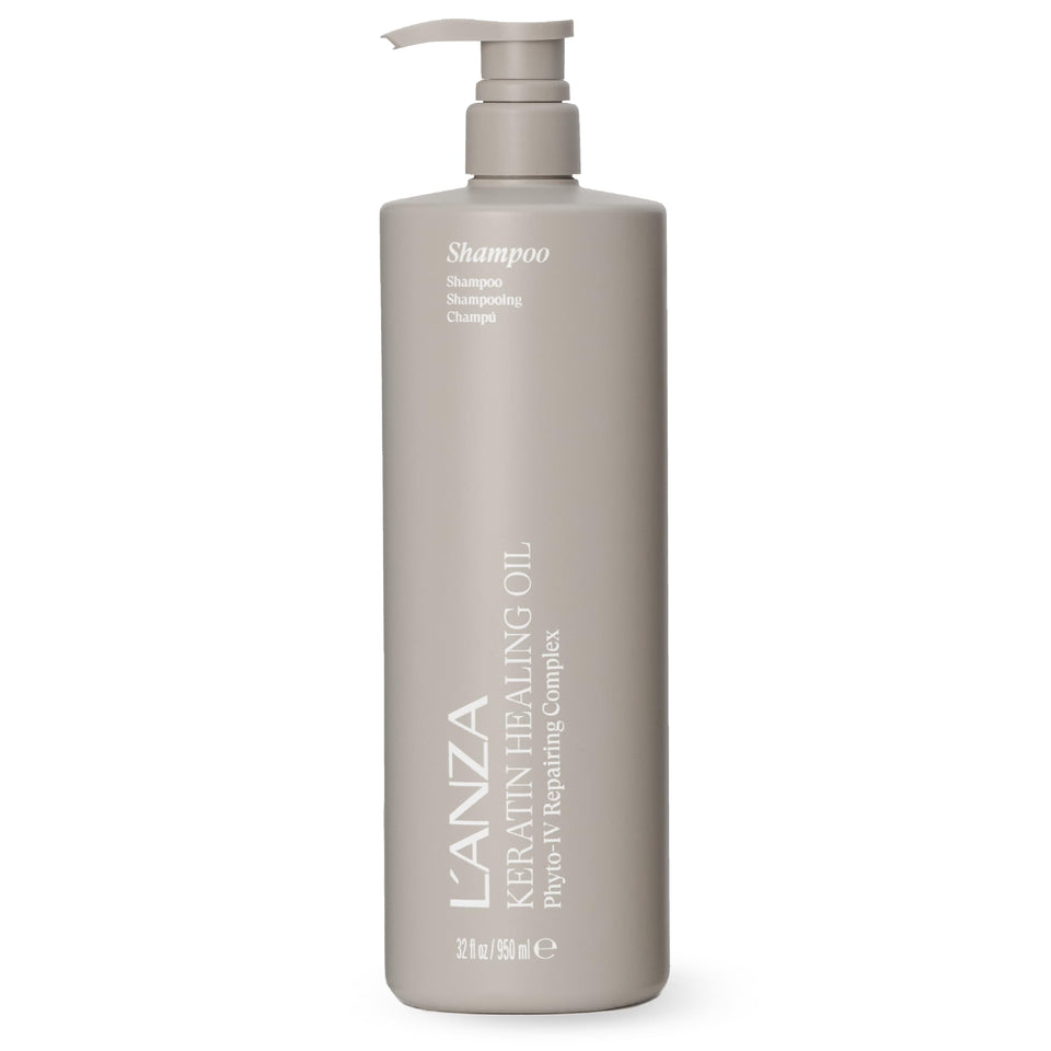 L’ANZA front bottle view showing product and salon-grade benefit