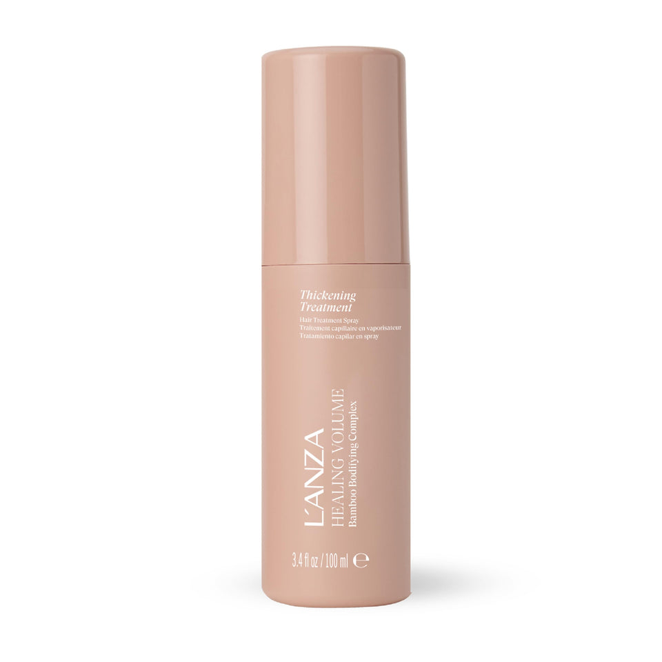 L’ANZA front packaging of volumizing spray showing product benefit