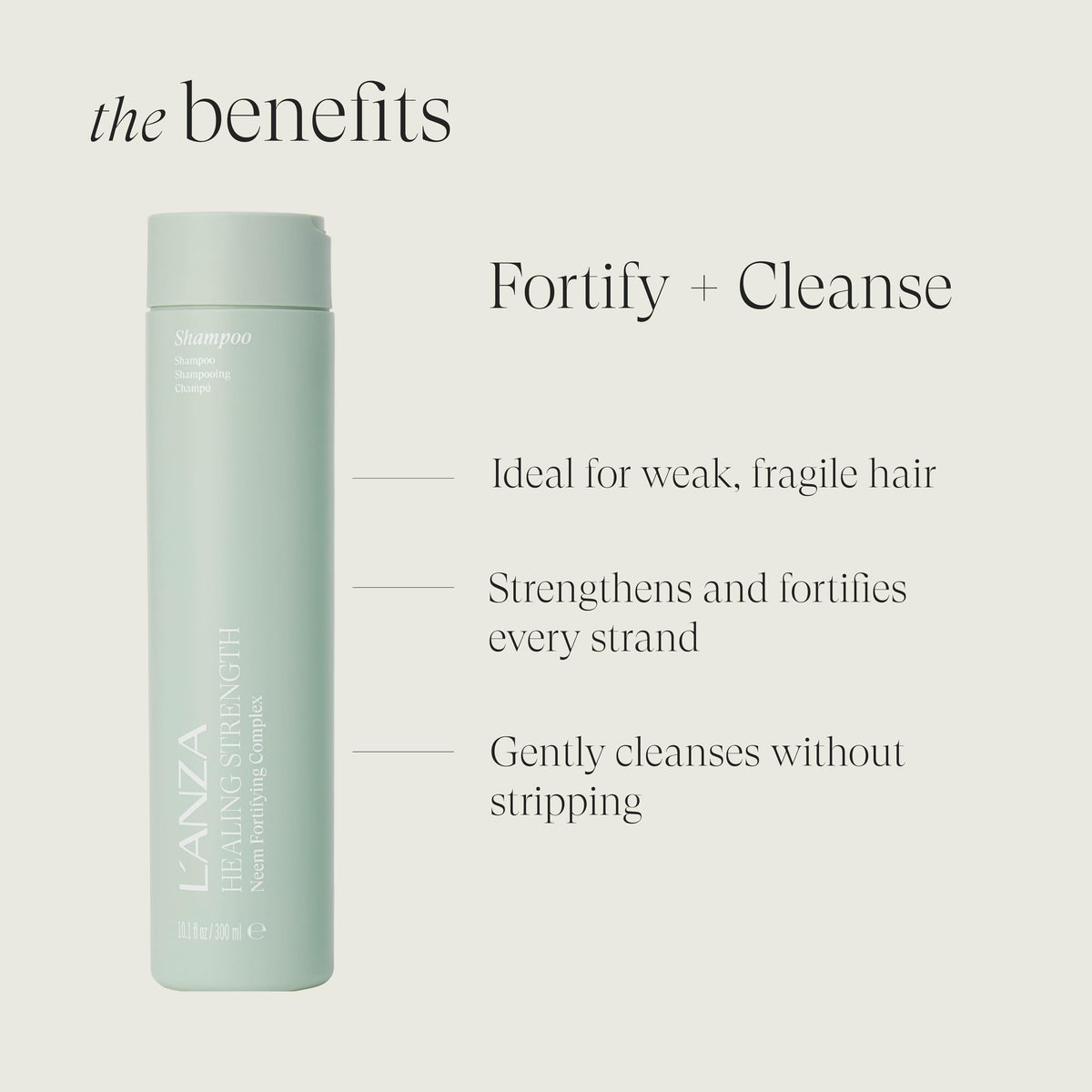L’ANZA conditioner pump detail illustrating smooth application and detangling