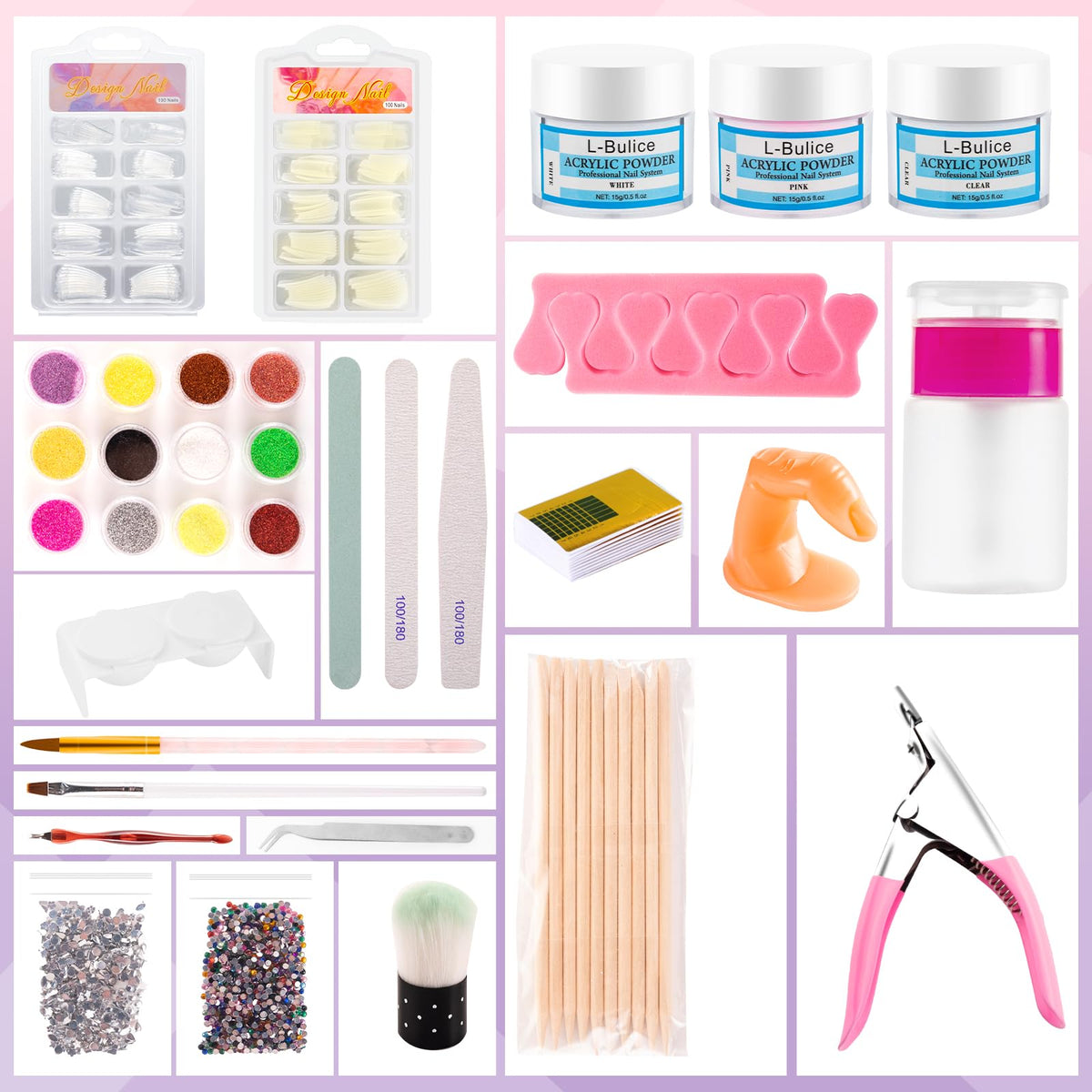 L-Bulice rhinestones spread detail showing many gems for customizable nail accents