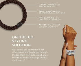 L. Erickson ties beside vanity highlighting everyday styling convenience