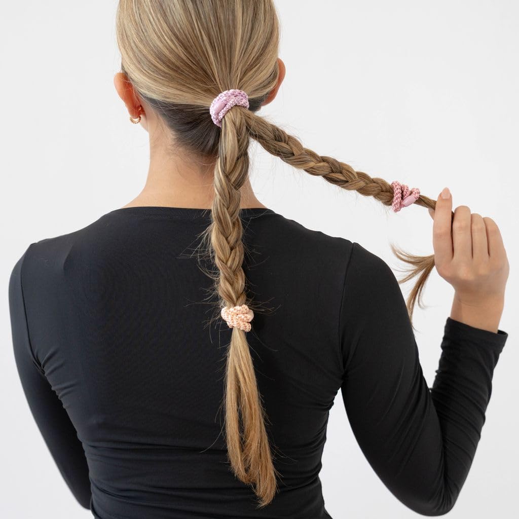 L. Erickson used during workout showing secure top knot and all-day stability